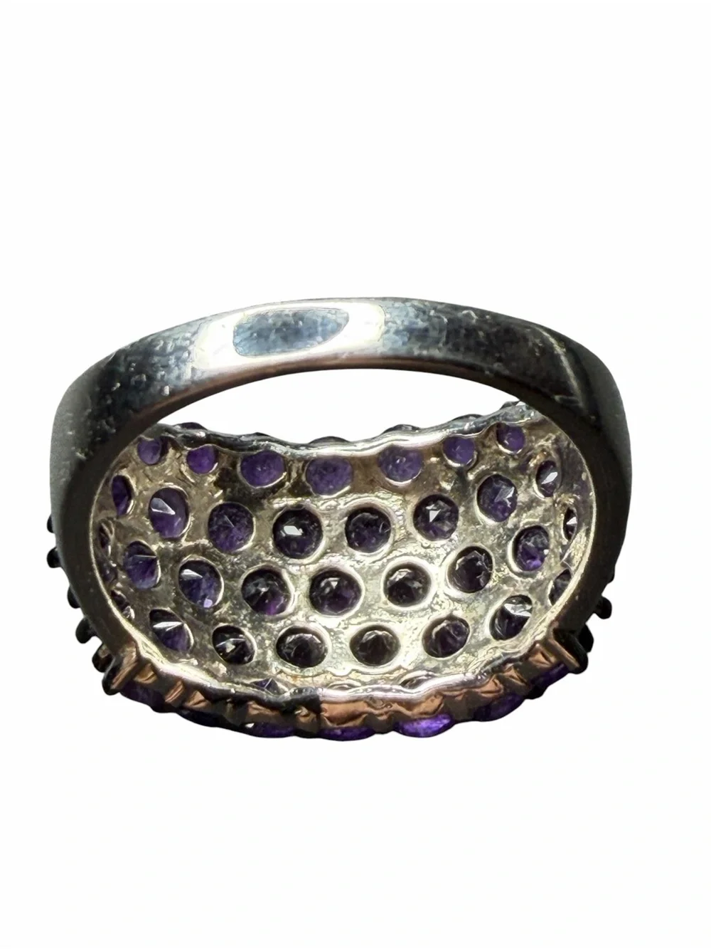 Purple Amethyst Dome Sterling Silver size 11 Ring